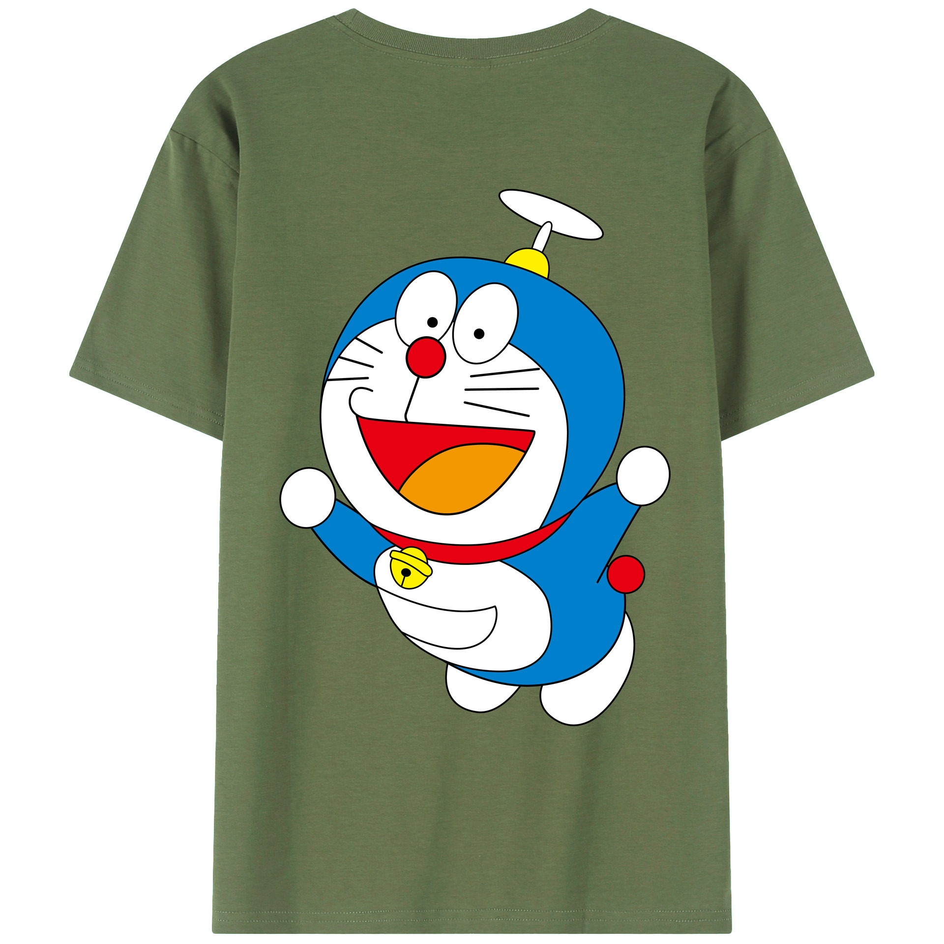 （画像用） ドラえもん Doraemon 綿100％ メンズ半袖Tシャツ（バックプリント） 通気性